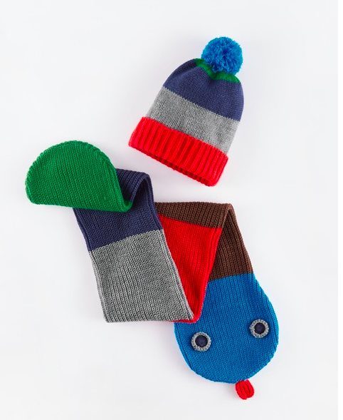Boden Snake Scarf and Hat Set