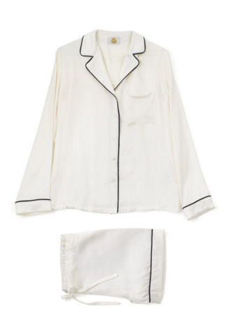 Yolke Ivory Silk Pyjamas