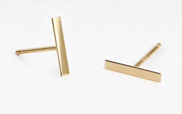Vrai & Oro Line Stud Earrings |