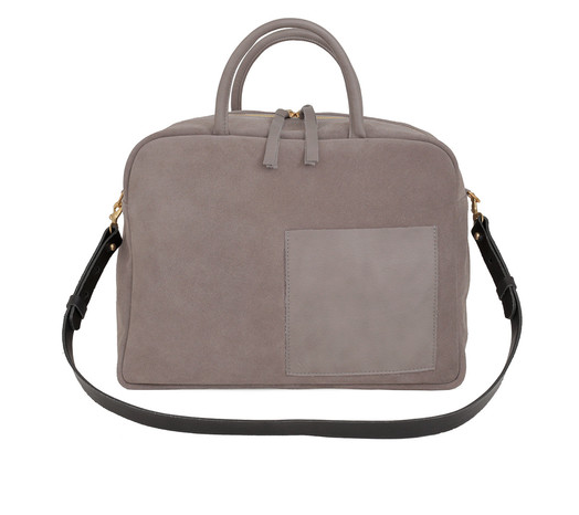 Clare V. Claude Work Bag in Dark Grey Suede