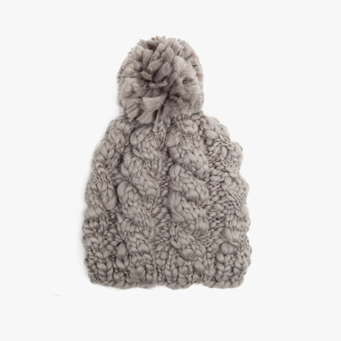 Poketo Cable Knit Beanie in grey