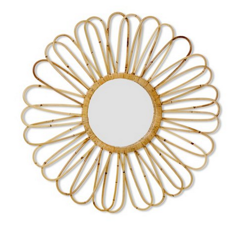 Rattan Sunburst Mirror,