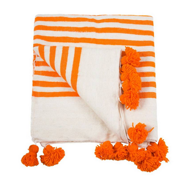 Pom Pom Blanket, Orange