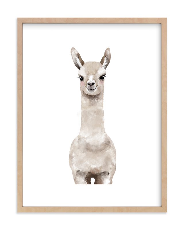 Minted Baby Llama framed art