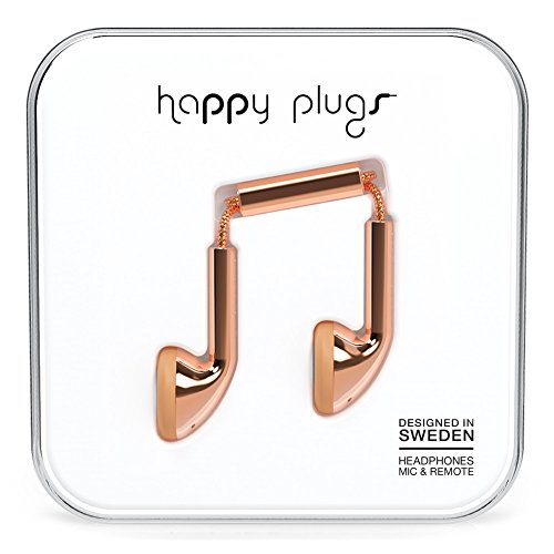 Happy Plugs earbuds in rose gold