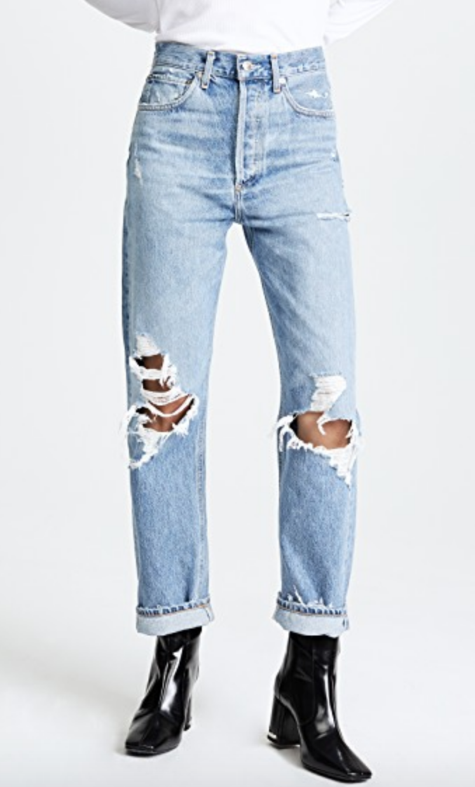 A Gold E Distressed Jeans