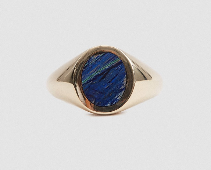 J. Hannah Azurite Malachite Oval Signet