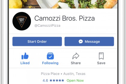 Facebook Order: Takeout apps